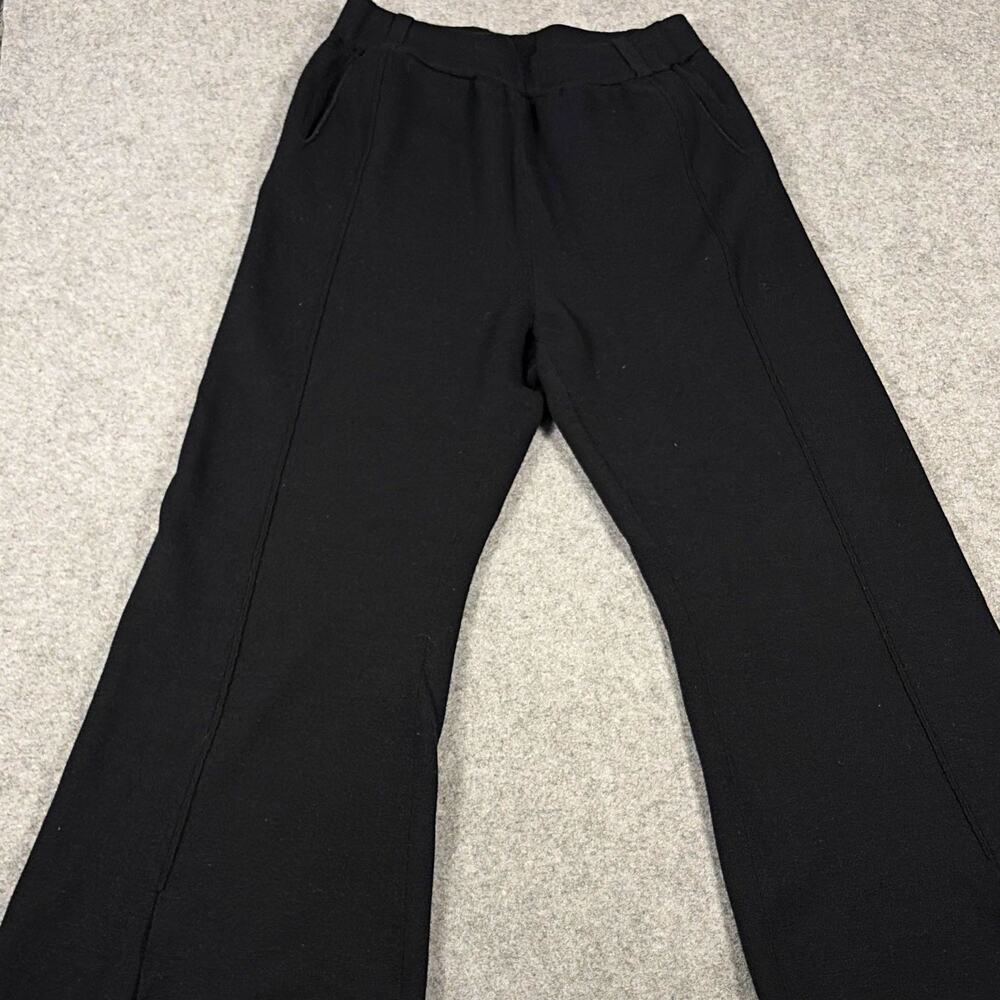 Mardi Mercredi Black Knit Wool Silk Blend cropped pants L K-pop streetwear